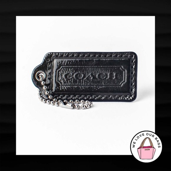 2.25" Medium COACH ARMY GREEN PATENT LEATHER KEY FOB BAG CHARM KEYCHAIN HANG TAG - Picture 1 of 1